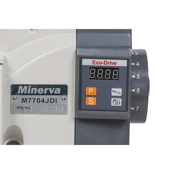 Промышленный 4-х ниточный оверлок Minerva M7704-JDI со встроенным сервомотором, панелью управления и LED-подсветкой
