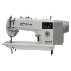 MINERVA M818-1JDE Промислова 1-голкова швейна машина з вбудованим сервомотором, автоматичною обрізкою нитки, позиціонером голки і LED-підсвіткою 
