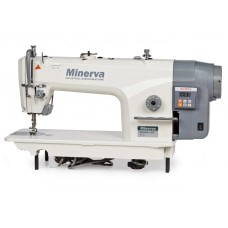 MINERVA M8180B-JDE 1-голкова промислова швейна машина з вбудованим сервомотором, збільшеним човником, позиціонером голки і LED-підсвіткою для середніх і важких матеріалів